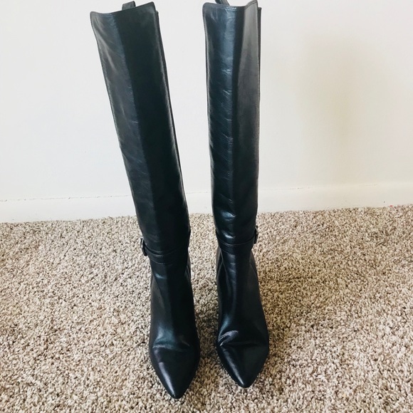 Via Spiga Black Leather Boots Size 5M - Picture 3 of 8